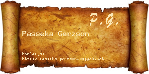 Passeka Gerzson névjegykártya